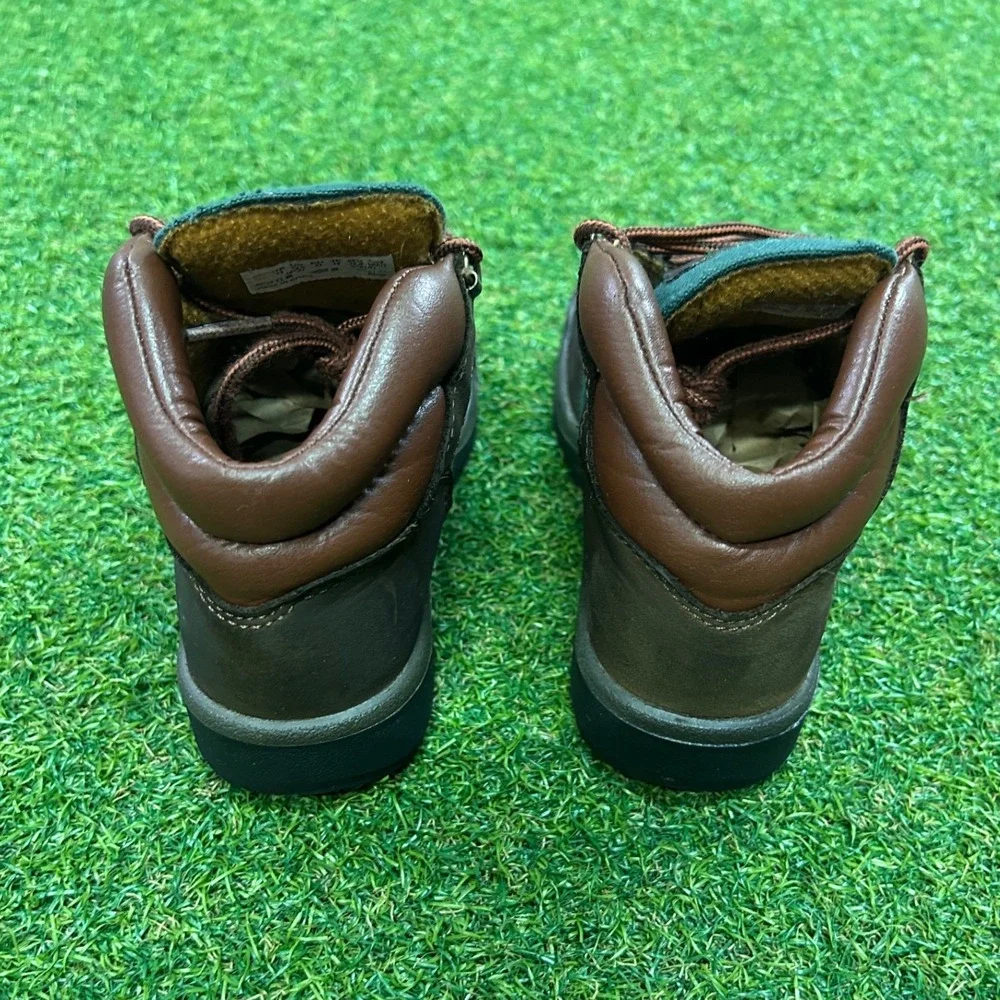Timberland Field Boots Brown Green Leather Boys Size 13 16737 Hiking Mid Top